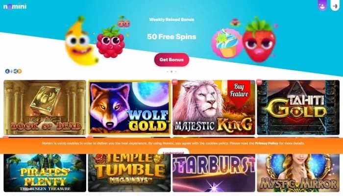Captura del sitio web de Nomini Casino