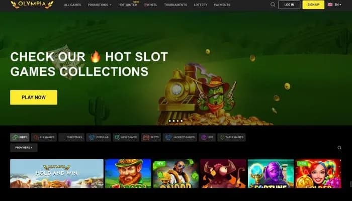 Captura del sitio web de Olympia Casino