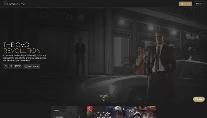 Captura del sitio web de OVO Casino