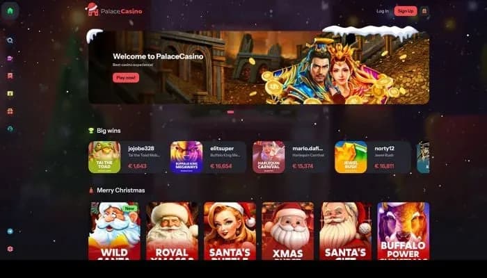 Captura del sitio web de PalaceCasino