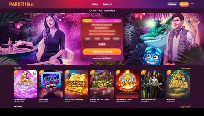 Captura del sitio web de Paratiisi Casino