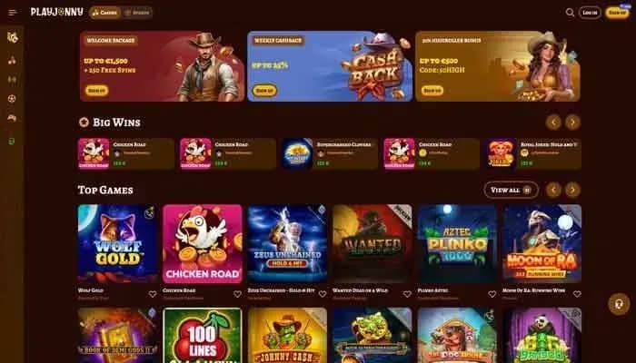 Captura del sitio web de Playjonny Casino
