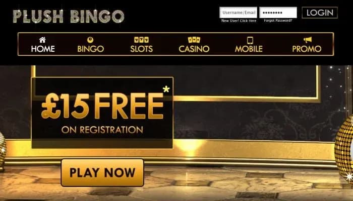 Captura del sitio web de Plush Bingo Casino