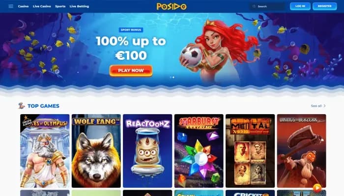 Captura del sitio web de Posido Casino