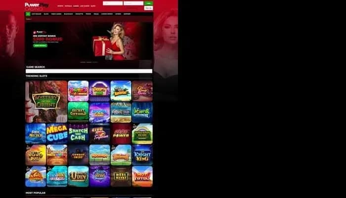 Captura del sitio web de PowerPlay Casino