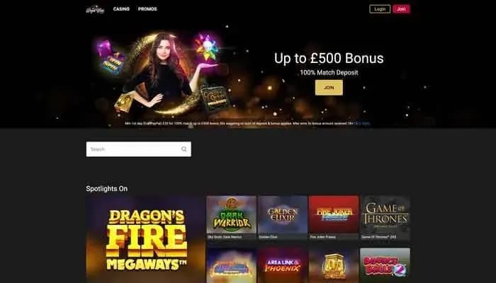 Captura del sitio web de Regal Wins Casino