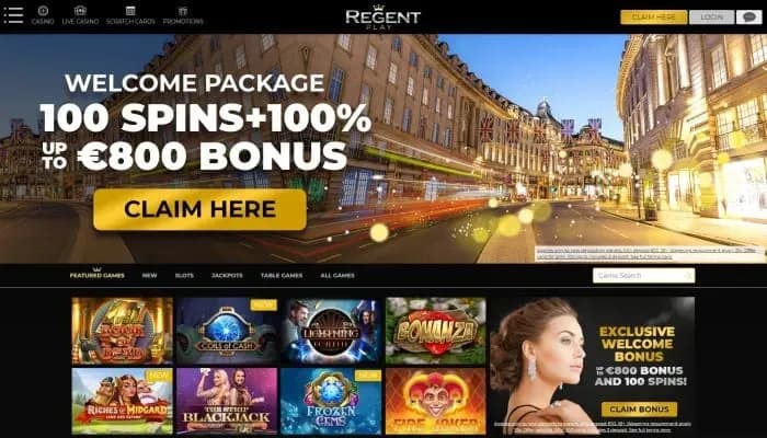 Captura del sitio web de Regent Play Casino