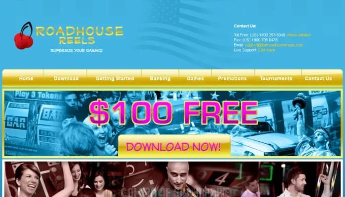 Captura del sitio web de RoadHouse Reels Casino