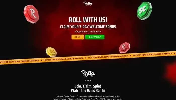 Captura del sitio web de Rolla Casino