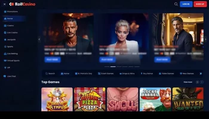 Captura del sitio web de RollCasino