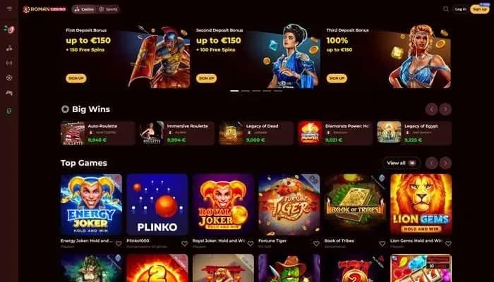 Captura del sitio web de Romancasino