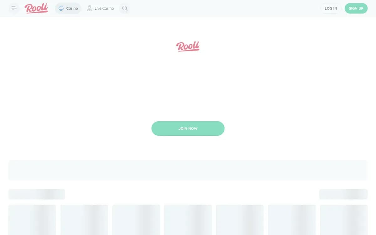 Captura del sitio web de Rooli Casino