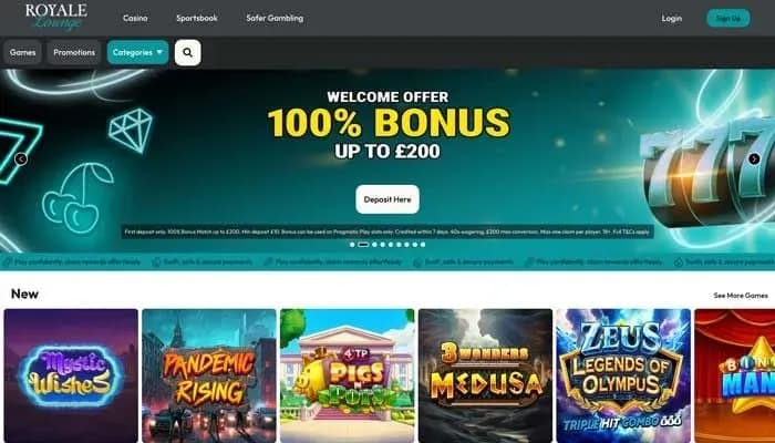 Captura del sitio web de Royale Lounge Casino