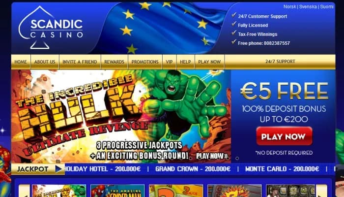 Captura del sitio web de Scandic Casino