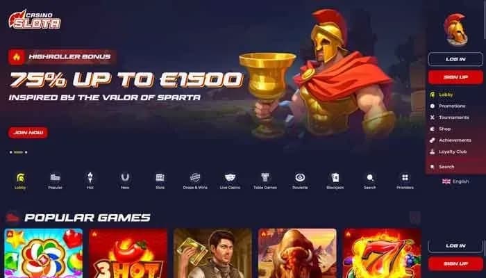 Captura del sitio web de Slota Casino