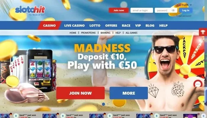 Captura del sitio web de Slotohit Casino