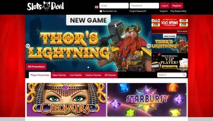 Captura del sitio web de Slots Devil Casino