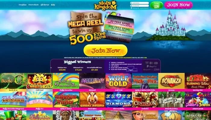 Captura del sitio web de Slots Kingdom Casino