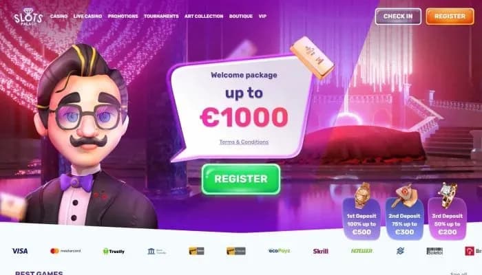 Captura del sitio web de SlotsPalace Casino