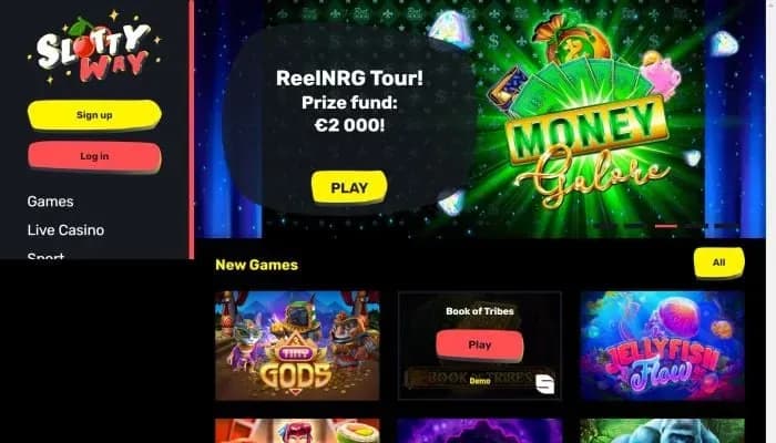 Captura del sitio web de Slottyway Casino