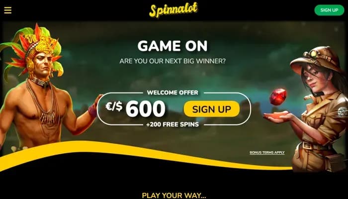 Captura del sitio web de Spinnalot Casino