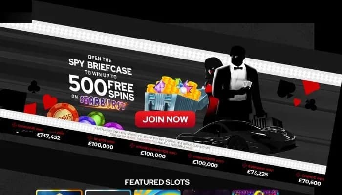 Captura del sitio web de Spy Slots Casino