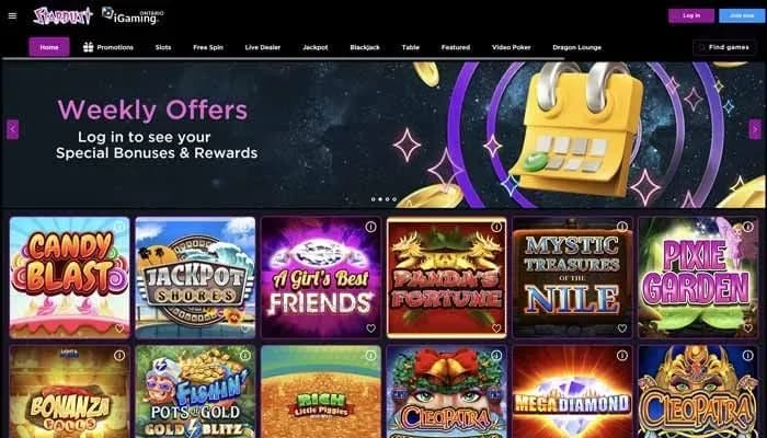 Captura del sitio web de Stardust Casino