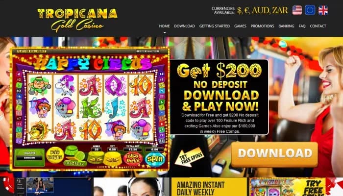 Captura del sitio web de Tropicana Gold Casino