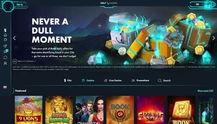 Captura del sitio web de VoltCasino