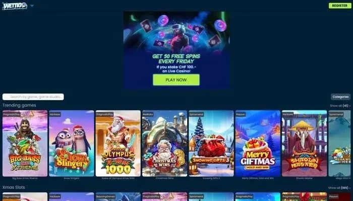 Captura del sitio web de Wettigo Casino