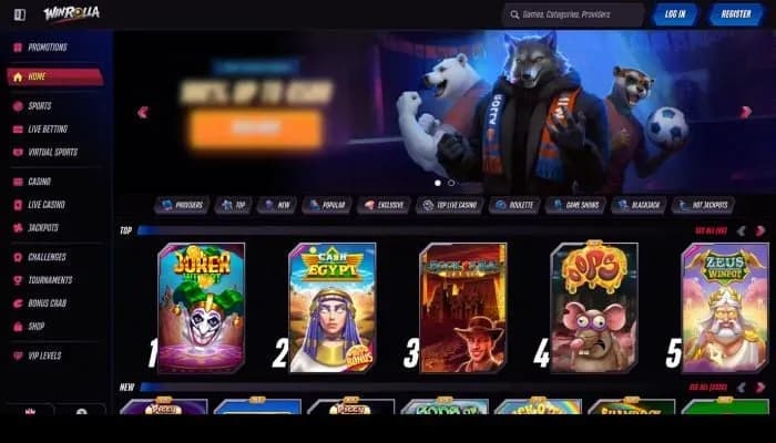 Captura del sitio web de Win Rolla Casino