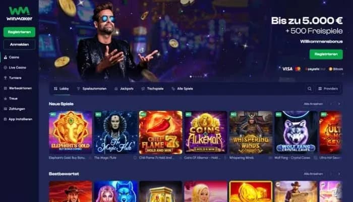 Captura del sitio web de Winmaker Casino