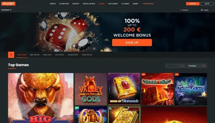 Captura del sitio web de Xplaybet Casino