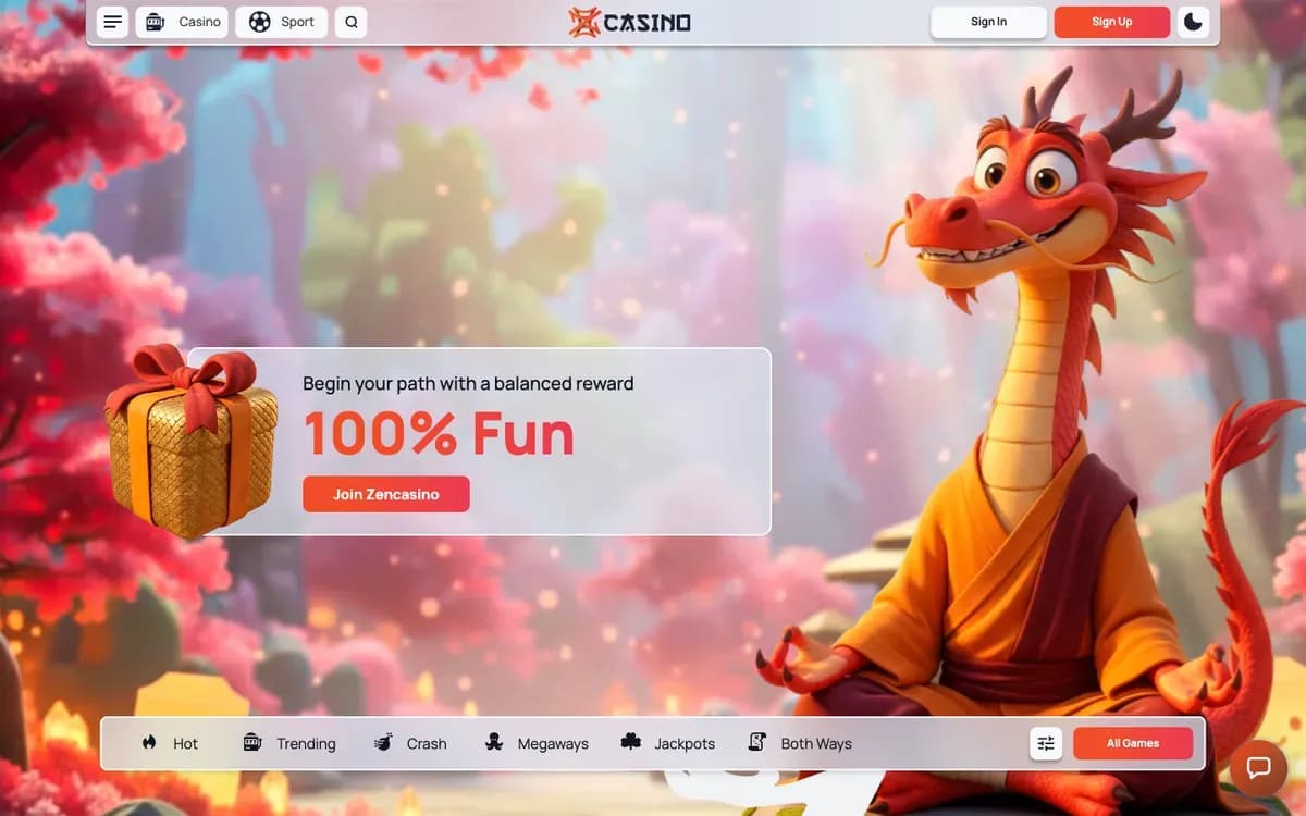 Captura del sitio web de ZenCasino